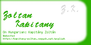 zoltan kapitany business card